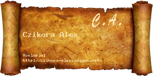Czikora Alex névjegykártya